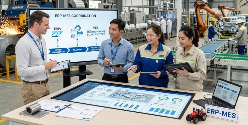 Phối hợp giữa tư vấn và khách hàng trong dự án ERP-MES