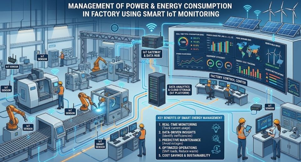 Quản lý năng lượng trong nhà máy bằng hệ thống IoT giám sát