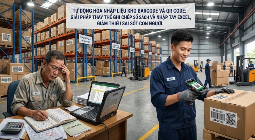 Tự động hóa nhập liệu kho Barcode và QR code: Giải pháp thay thế việc ghi chép sổ sách hoặc nhập tay vào Excel