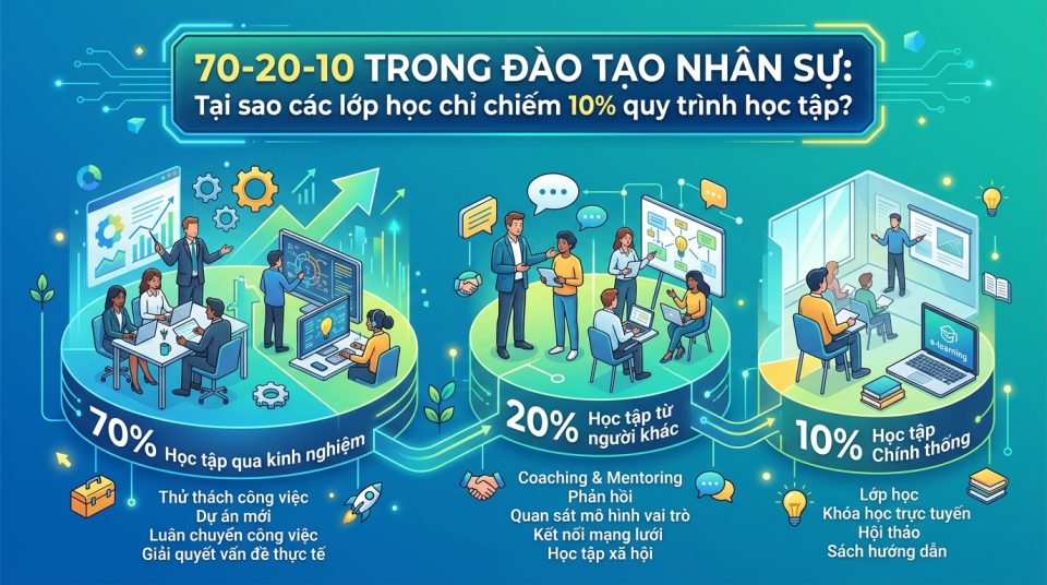 Mô hình 70-20-10 trong đào tạo nhân sự