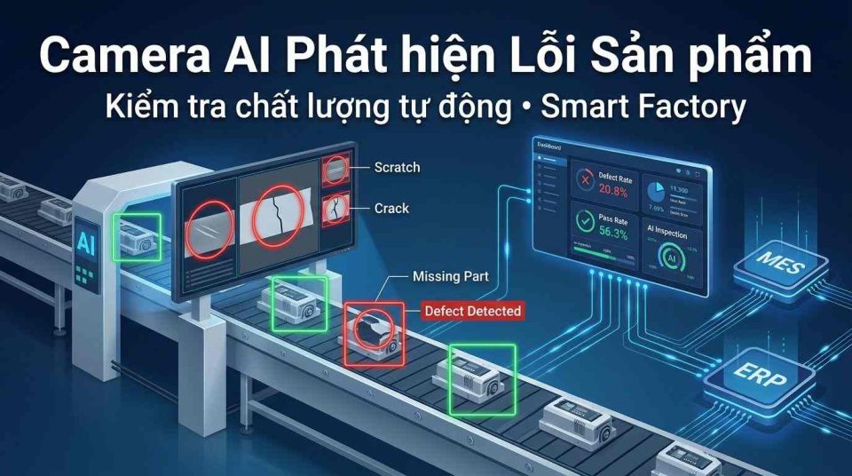 Camera AI phát hiện lỗi sản phẩm trong nhà máy