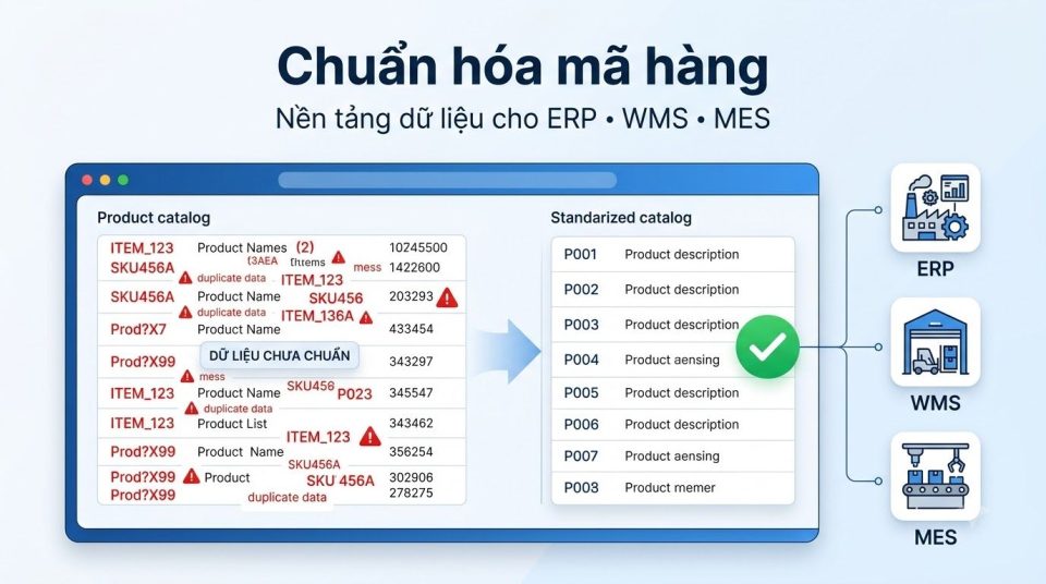 Chuẩn hóa mã hàng giúp doanh nghiệp quản lý dữ liệu và vận hành hiệu quả