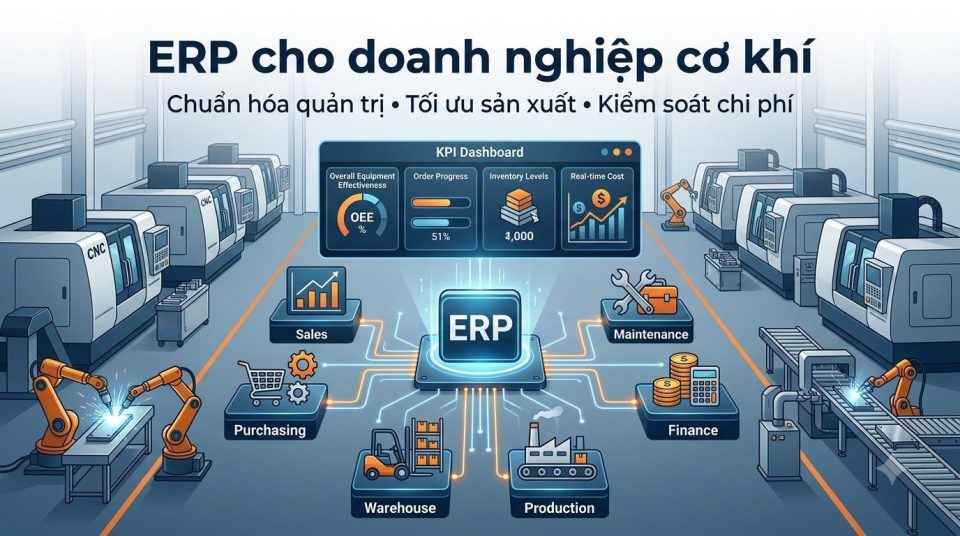 ERP cho doanh nghiệp cơ khí giúp tối ưu sản xuất và nâng cao hiệu quả quản trị