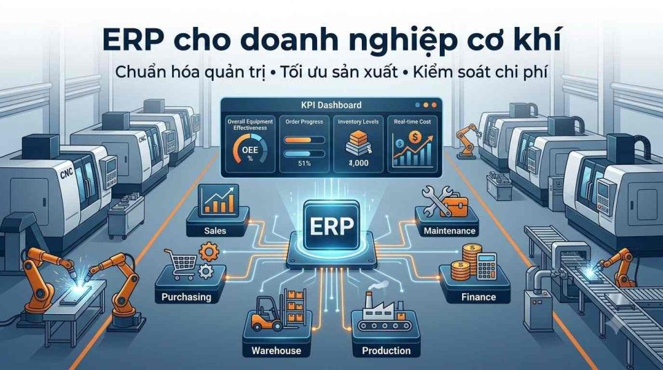 ERP cho doanh nghiệp cơ khí giúp tối ưu sản xuất và nâng cao hiệu quả quản trị