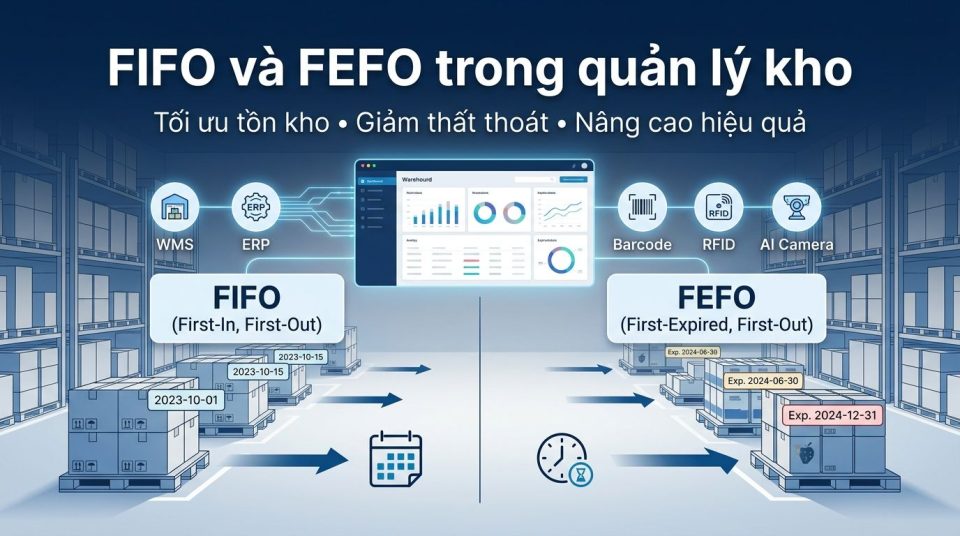FIFO và FEFO trong quản lý kho: Phương pháp tối ưu tồn kho và giảm thất thoát