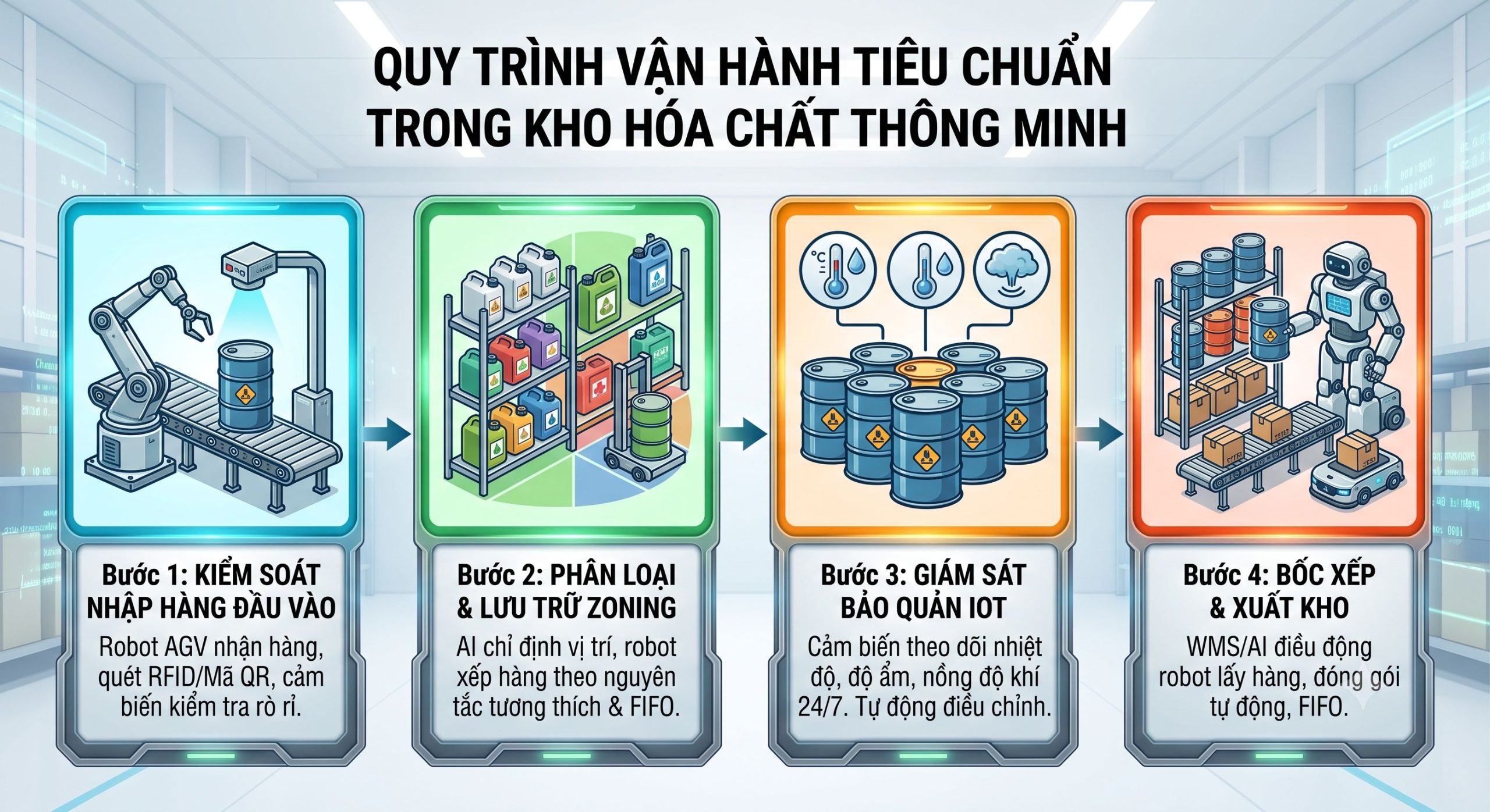 Quy Trình Vận Hành Tiêu Chuẩn Trong Kho Hóa Chất Thông Minh