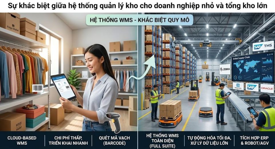 Hệ thống WMS - khác biệt quy mô
