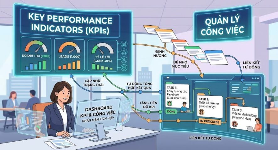 Kết hợp KPI và Quản lý công việc trên phần mềm