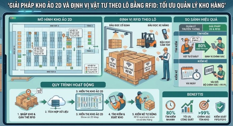 Kho ảo 2D và định vị vật tư theo lô bằng RFID
