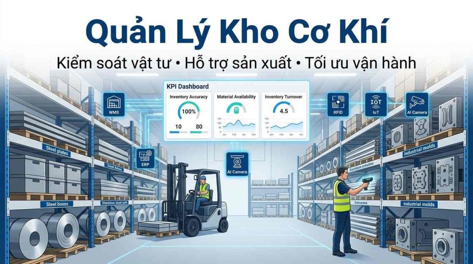 Quản lý kho cơ khí hiệu quả để tối ưu vật tư và nâng cao năng suất sản xuất