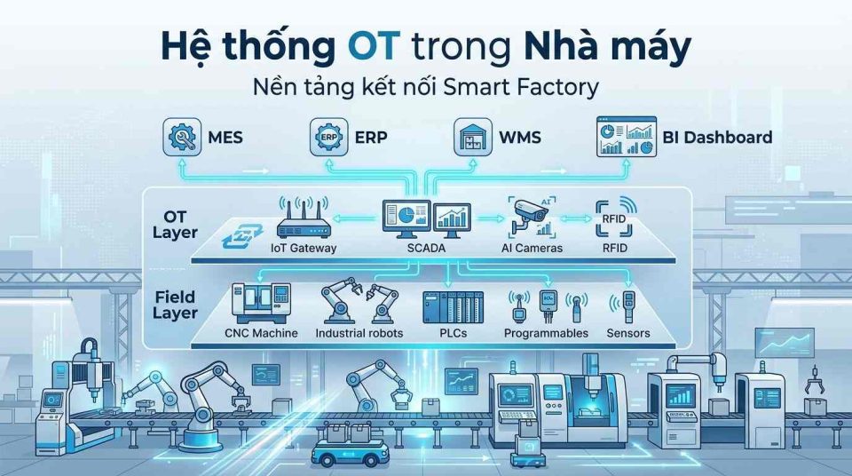 Hệ thống OT trong nhà máy: Nền tảng kết nối thiết bị và chuyển đổi số sản xuất
