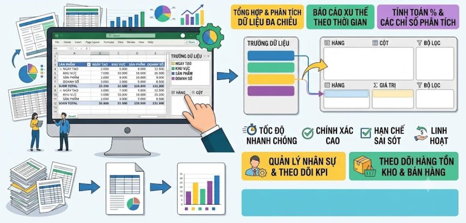 Pivot table là gì Ứng dụng của Pivot table