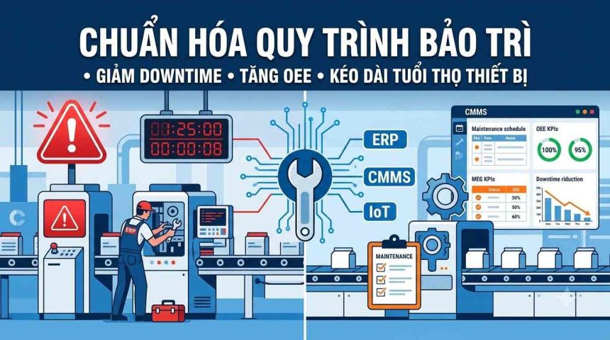 Chuẩn hóa quy trình bảo trì giúp giảm thời gian dừng máy và nâng cao hiệu quả sản xuất