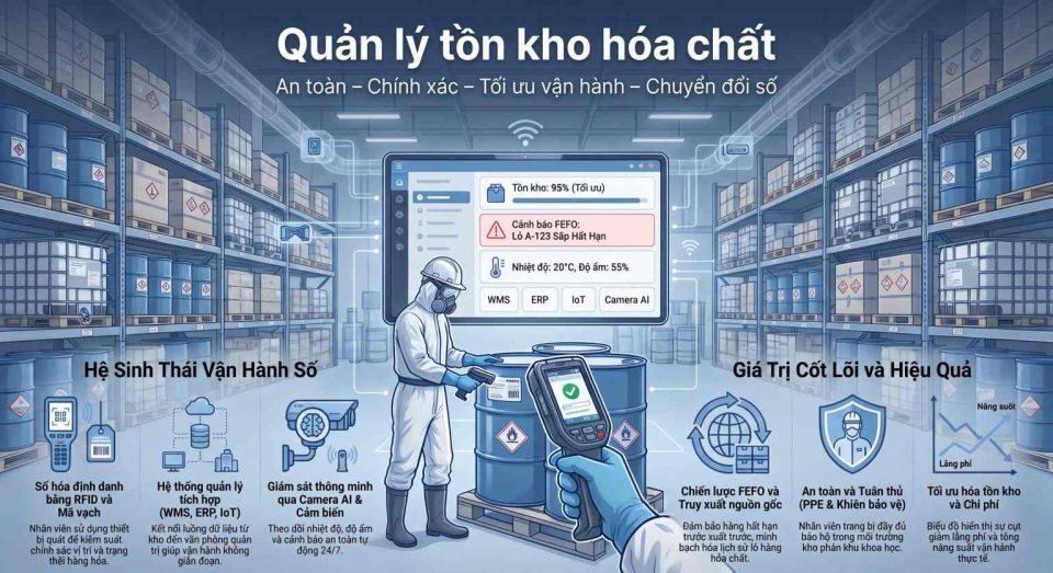 Quản lý tồn kho hóa chất: Giải pháp tối ưu an toàn, tuân thủ và hiệu quả vận hành