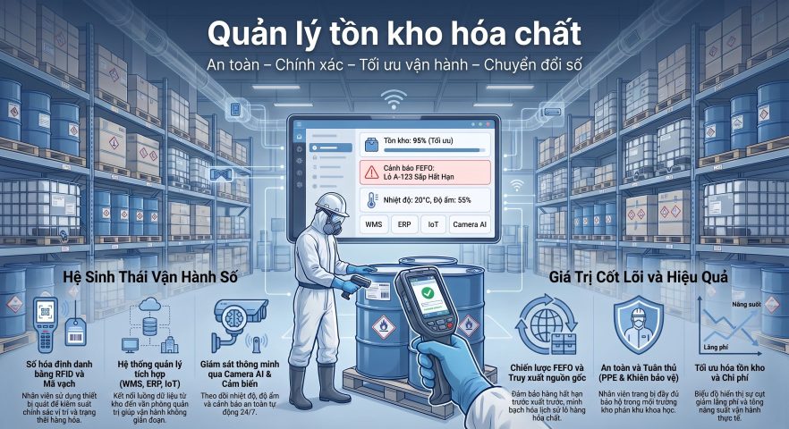 Quản lý tồn kho hóa chất: Giải pháp tối ưu an toàn, tuân thủ và hiệu quả vận hành
