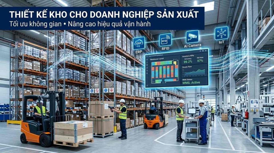 Thiết kế kho cho doanh nghiệp sản xuất: Giải pháp nâng cao hiệu quả vận hành