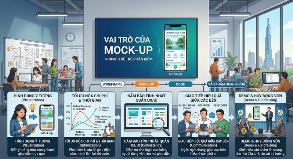 vai trò của Mock up trong thiết kế phần mềm