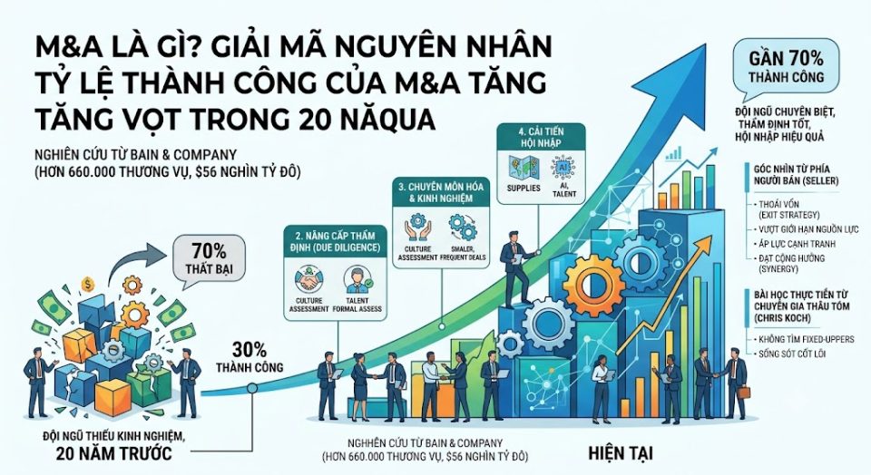Tỷ lệ thành công thương vụ M&Â