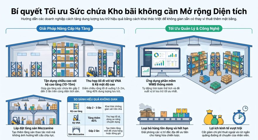 Các phương pháp tăng sức chứa kho không cần mở rộng diện tích