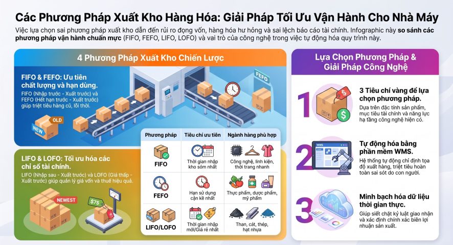 Các phương pháp xuất kho hàng hóa: Giải pháp tối ưu vận hành cho nhà máy