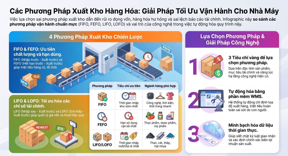 Các phương pháp xuất kho hàng hóa: Giải pháp tối ưu vận hành cho nhà máy