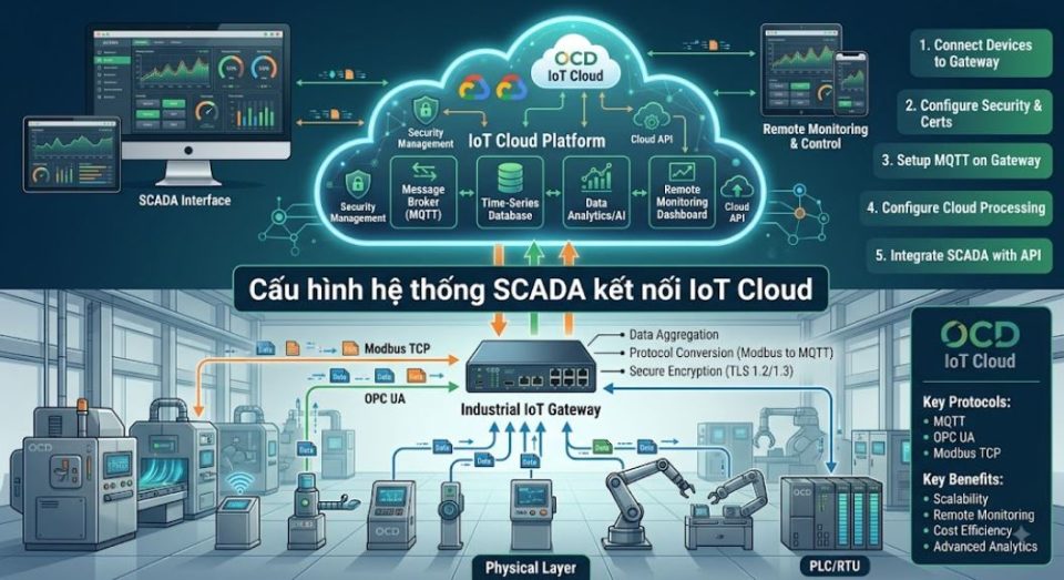 Cấu hình hệ thống SCADA kết nối IoT Cloud