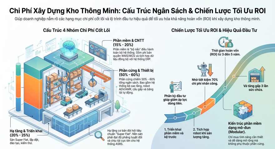 Chi phí xây dựng kho thông minh: Cấu trúc ngân sách và tối ưu ROI