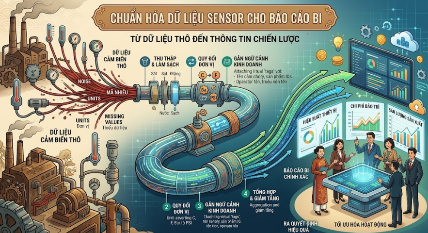 Chuẩn hóa dữ liệu sensor cho báo cáo BI