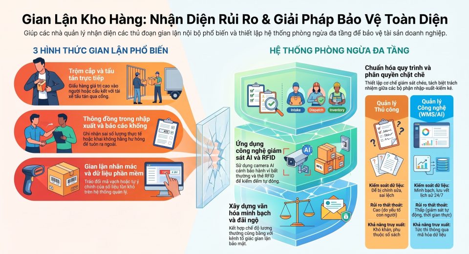 Các hình thức gian lận trong kho hàng phổ biến và giải pháp phòng ngừa