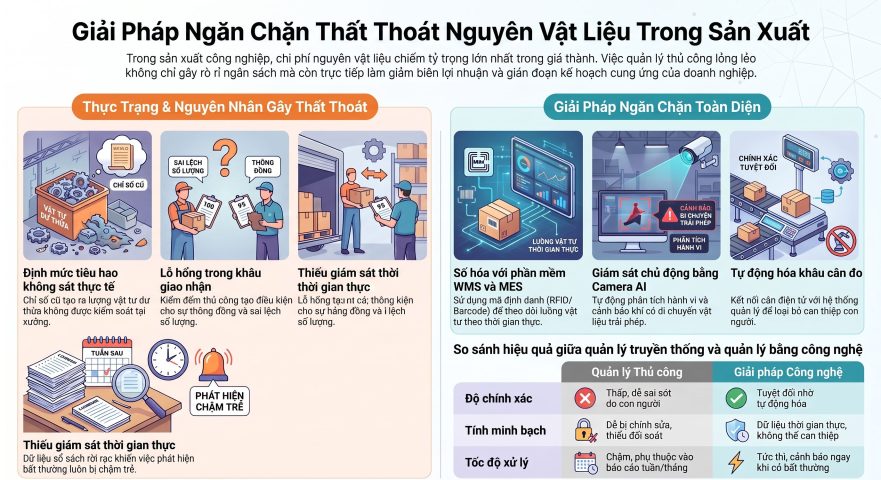 Giải pháp ngăn chặn thất thoát nguyên vật liệu sản xuất hiệu quả