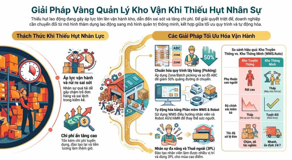 Các giải pháp quản lý kho khi thiếu nhân sự tối ưu nhất