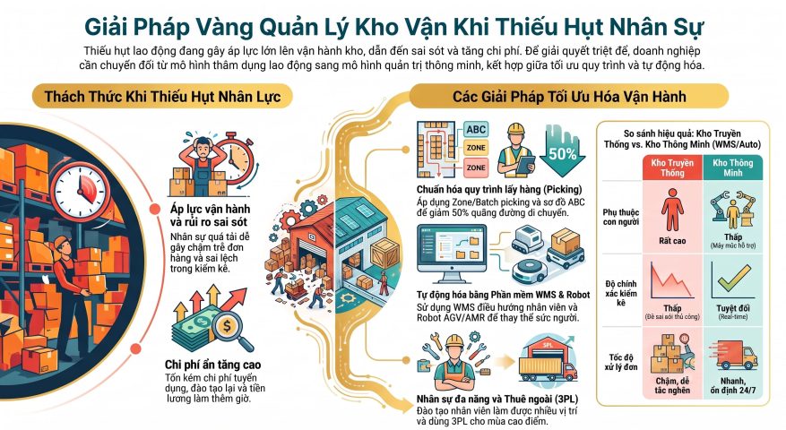 Các giải pháp quản lý kho khi thiếu nhân sự tối ưu nhất