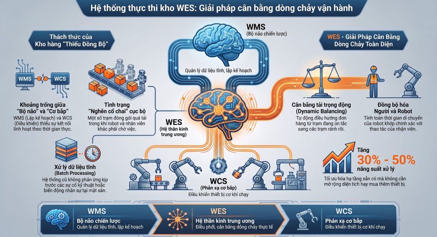 Hệ thống thực thi kho WES: Giải pháp cân bằng dòng chảy vận hành