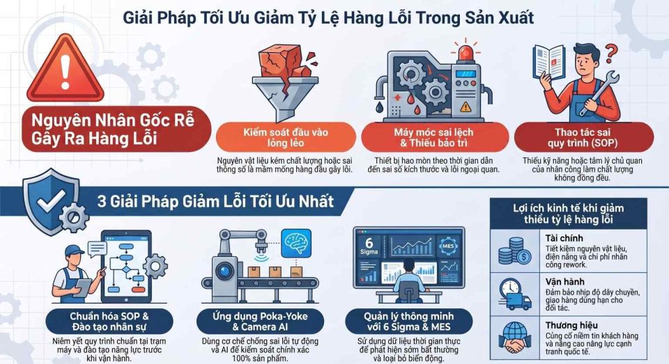 Các cách giảm tỷ lệ hàng lỗi trong sản xuất tối ưu nhất