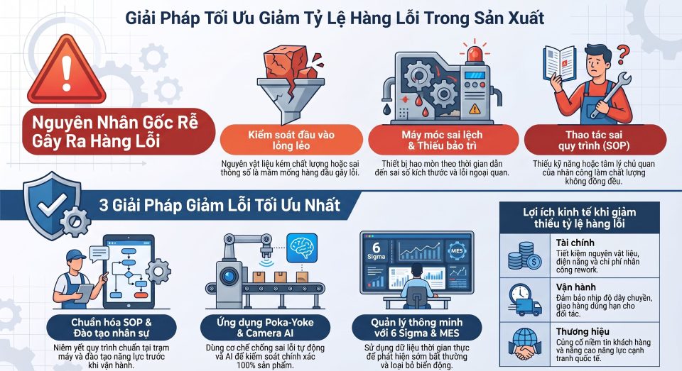Các cách giảm tỷ lệ hàng lỗi trong sản xuất tối ưu nhất