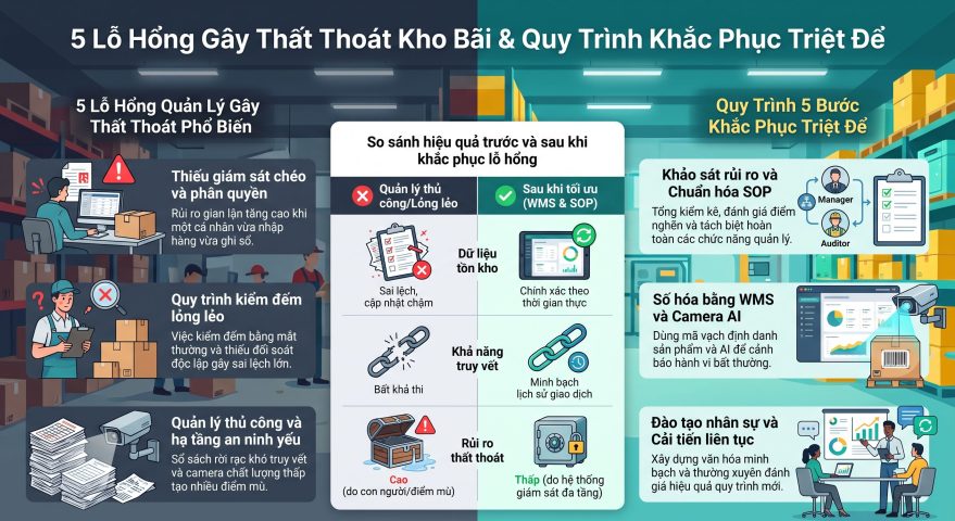 5 lỗ hổng quản lý gây thất thoát kho bãi và quy trình khắc phục triệt để