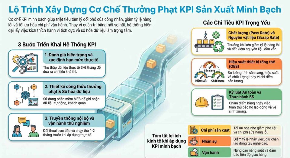 Cách xây dựng cơ chế thưởng phạt KPI sản xuất minh bạch cho nhà máy