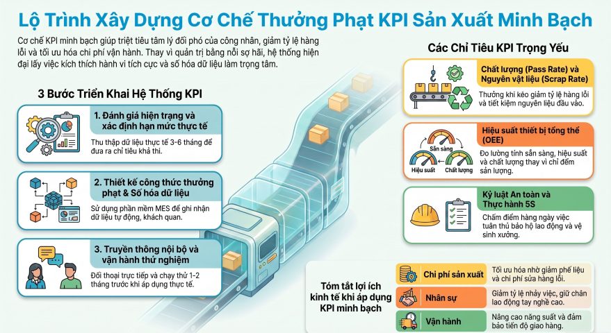 Cách xây dựng cơ chế thưởng phạt KPI sản xuất minh bạch cho nhà máy