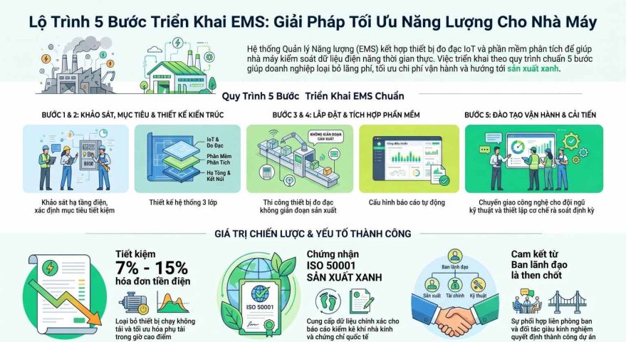 Quy trình triển khai EMS cho nhà máy giúp tối ưu năng lượng