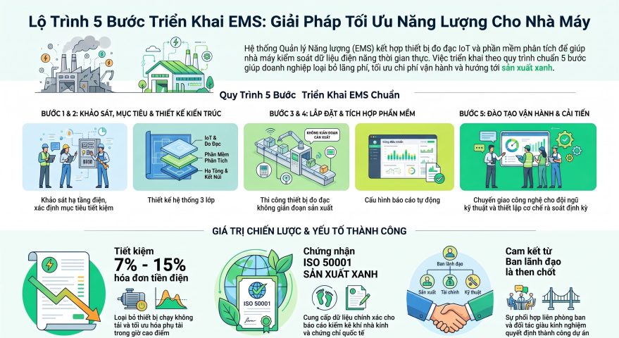 Quy trình triển khai EMS cho nhà máy giúp tối ưu năng lượng