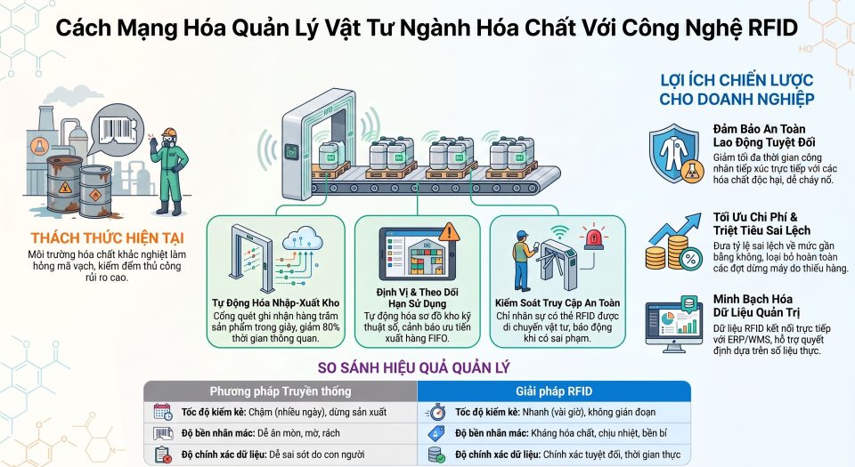 Các giải pháp ứng dụng RFID kiểm soát vật tư ngành hóa chất