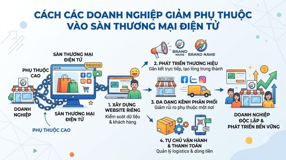 Cách các doanh nghiệp giảm phụ thuộc vào sàn thương mại điện tử