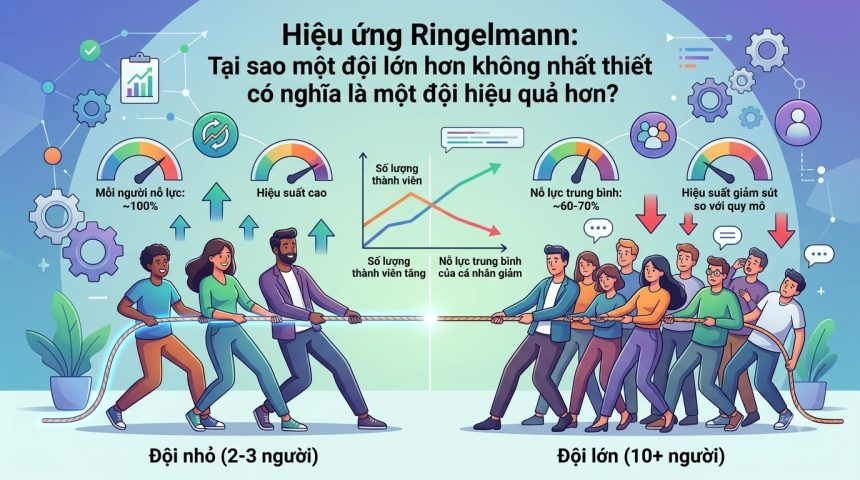 Hiệu ứng Ringelmann: Vì sao đội ngũ càng đông chưa chắc làm việc càng hiệu quả?