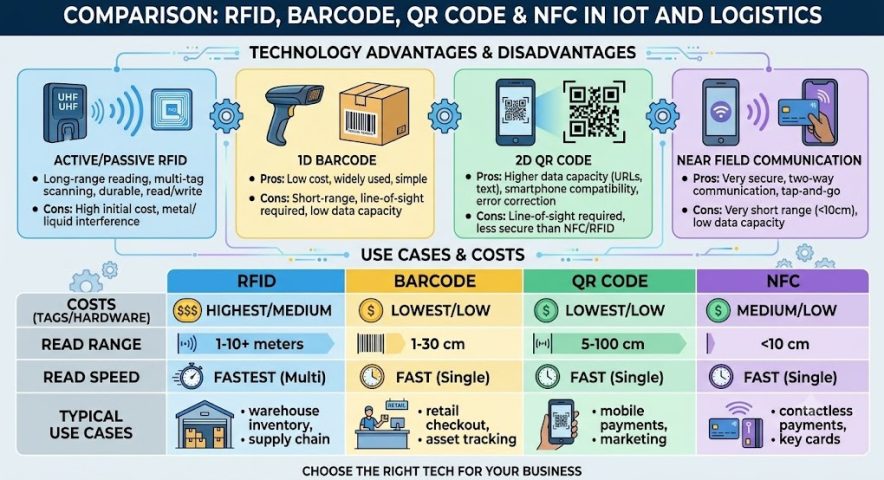 So sánh RFID với các công nghệ khác