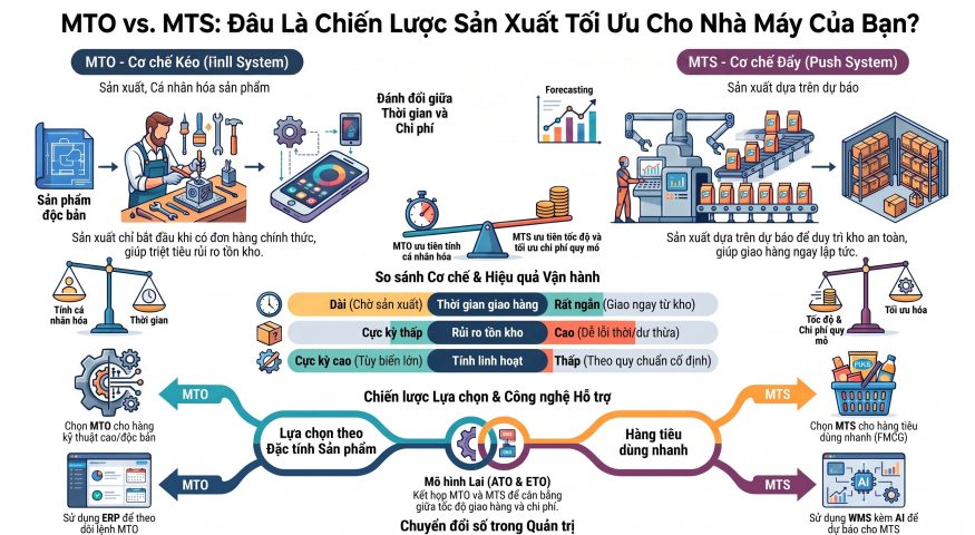 So sánh mô hình MTO và MTS: Chiến lược sản xuất tối ưu cho nhà máy