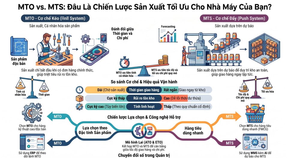 So sánh mô hình MTO và MTS: Chiến lược sản xuất tối ưu cho nhà máy