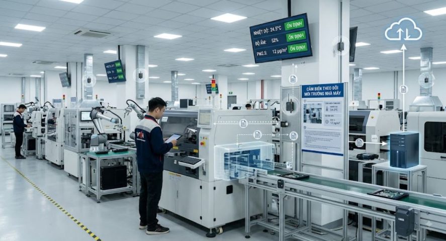 Sử dụng cảm biến giám sát môi trường nhà máy
