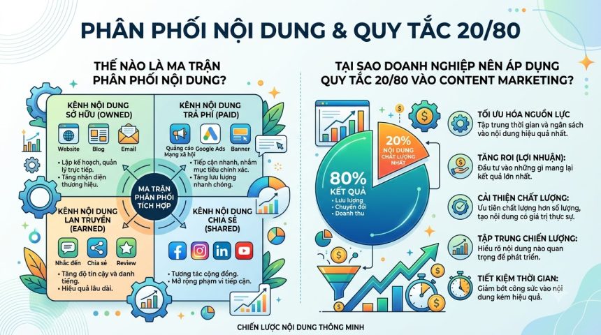 Content Distribution Matrix là gì? Vì sao doanh nghiệp nên áp dụng quy tắc 20/80 cho Content Marketing?