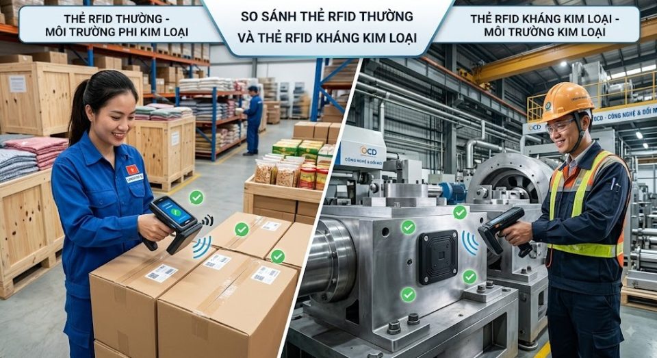 Thẻ RFID thường và RFID kháng kim loại