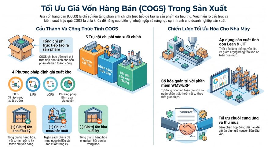 Giá vốn hàng bán COGS là gì: Công thức tính và cách tối ưu cho nhà máy